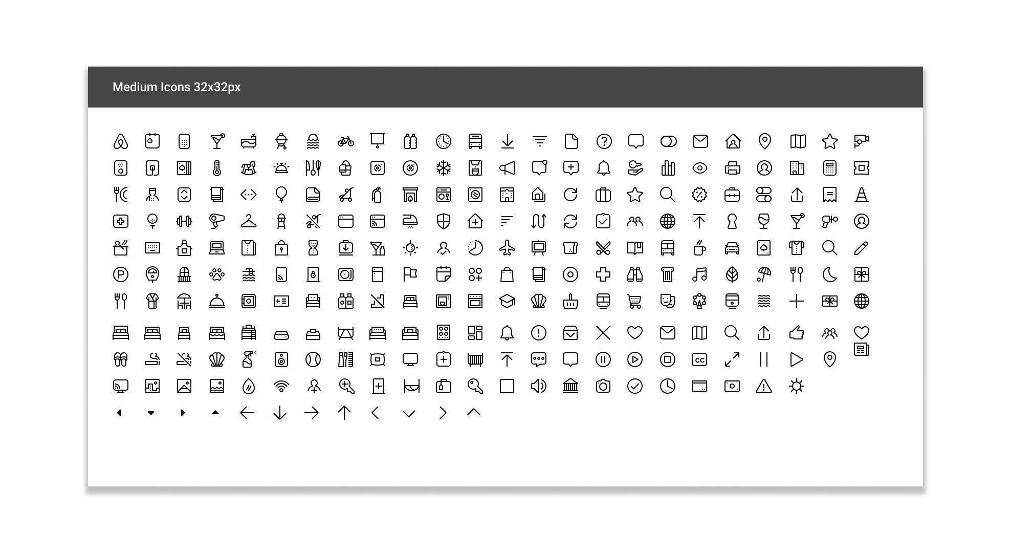 Airbnb medium 32 icon set
