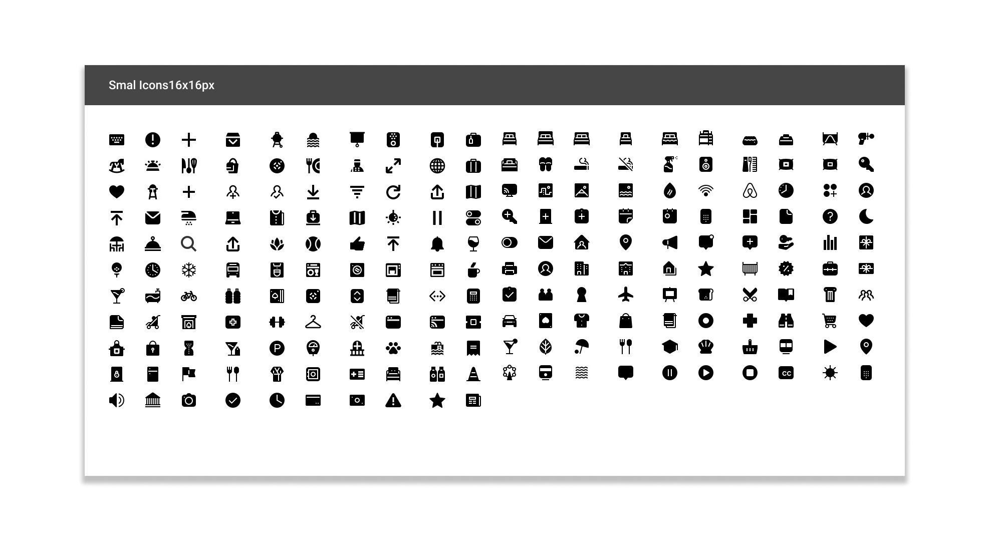 Airbnb small 16 icon set